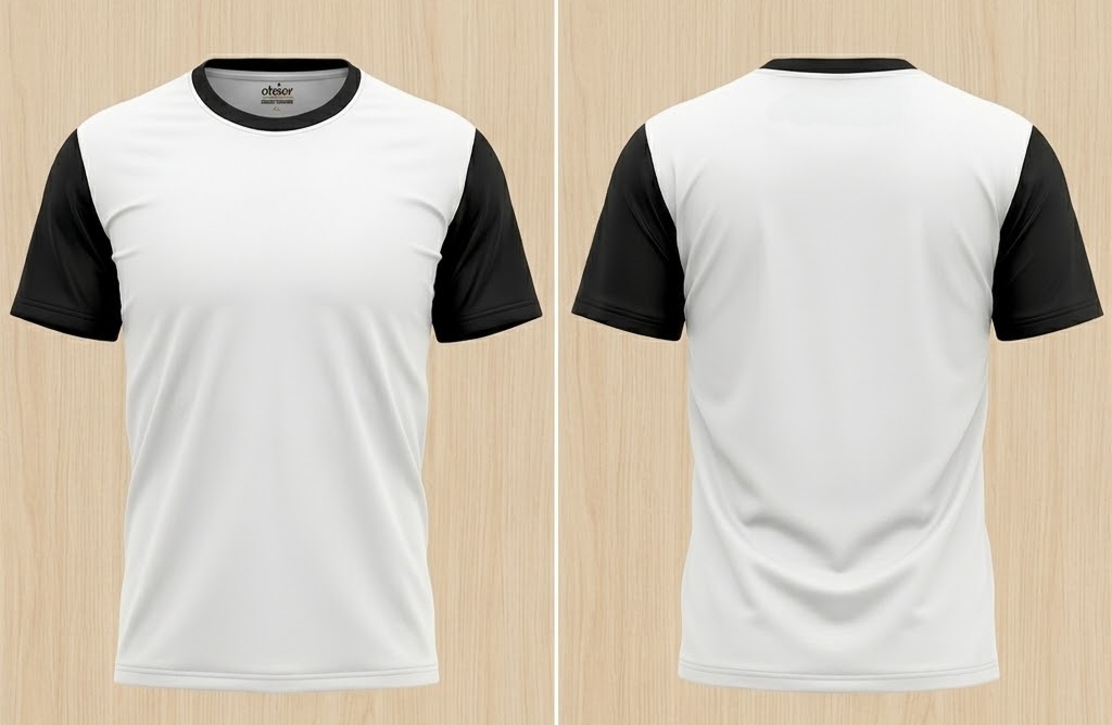 PP Jersey - 110  GSM (Body White Sleeve Black)