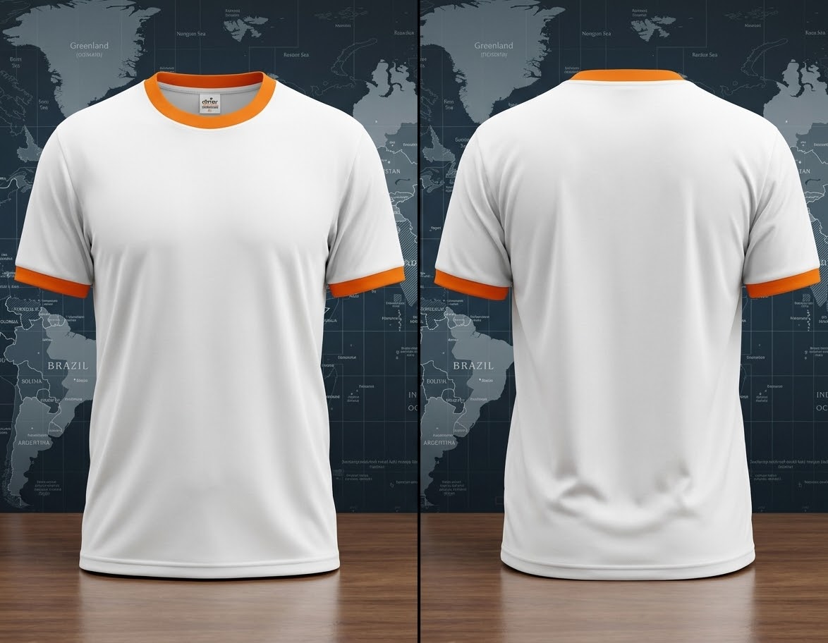 PP Jersey - 110  GSM (Body White with Orange Rib)