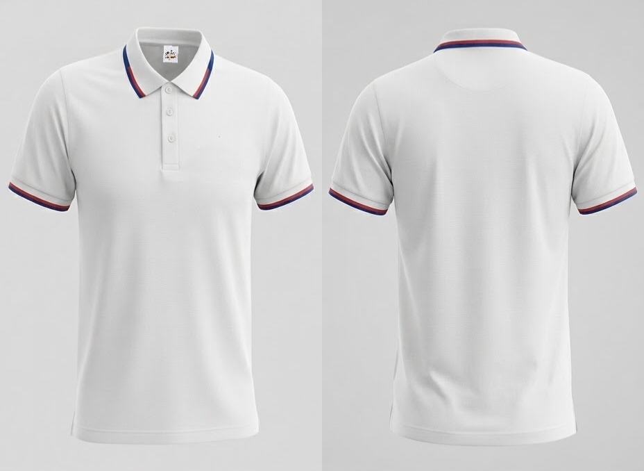 Premium Lacoste - 180 GSM (Body White,  Coller White + Ne)